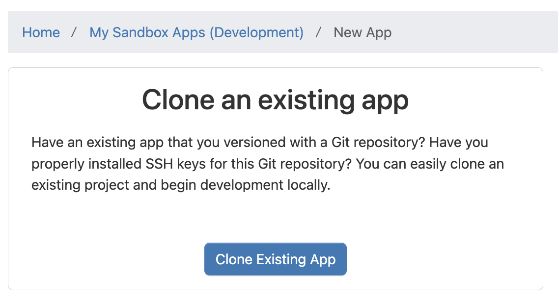 Clone an existing app