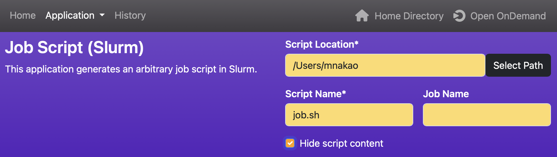 Hide script in header